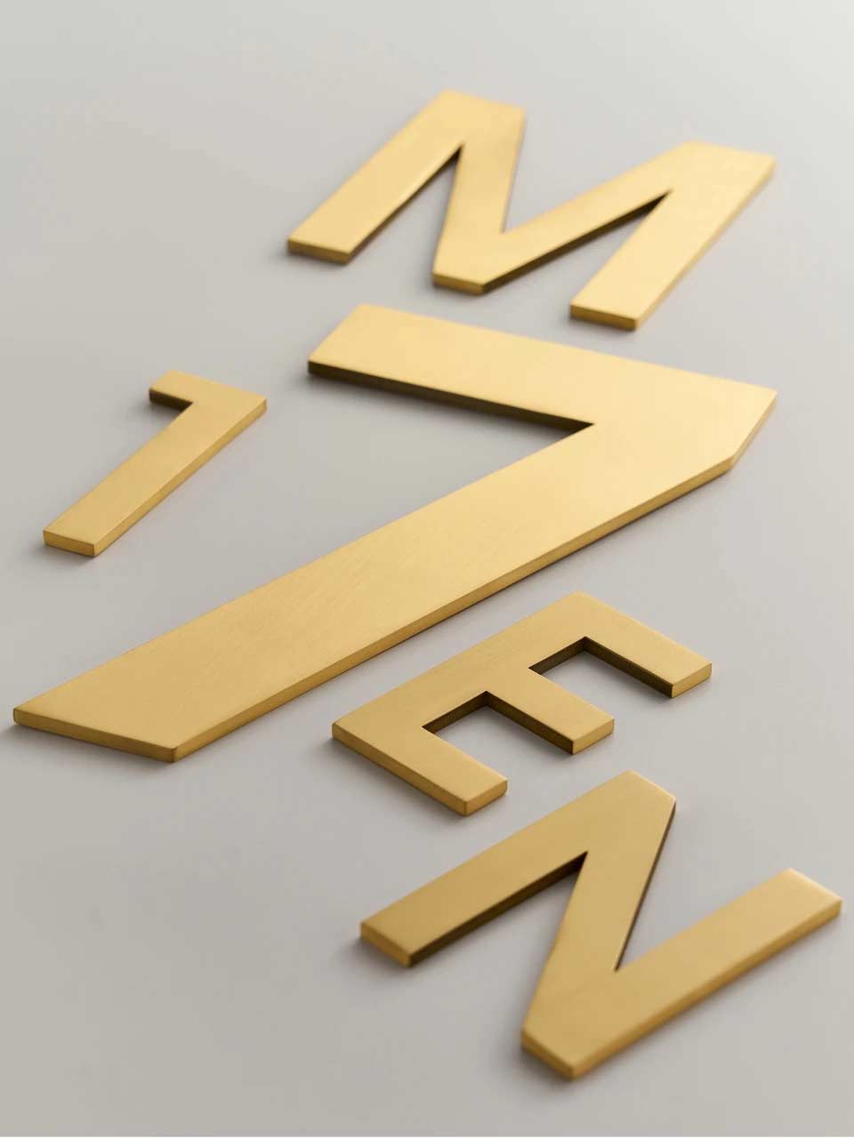 PANTRYA Satin Brass House Letters Luxury Handles