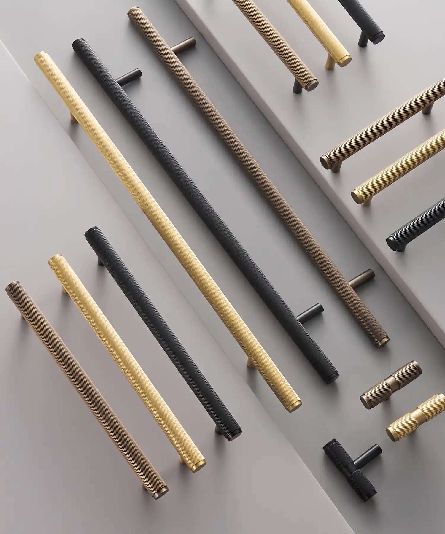 VORTICE Solid Brass Knurled Kitchen & Pull Handle Luxury Handles