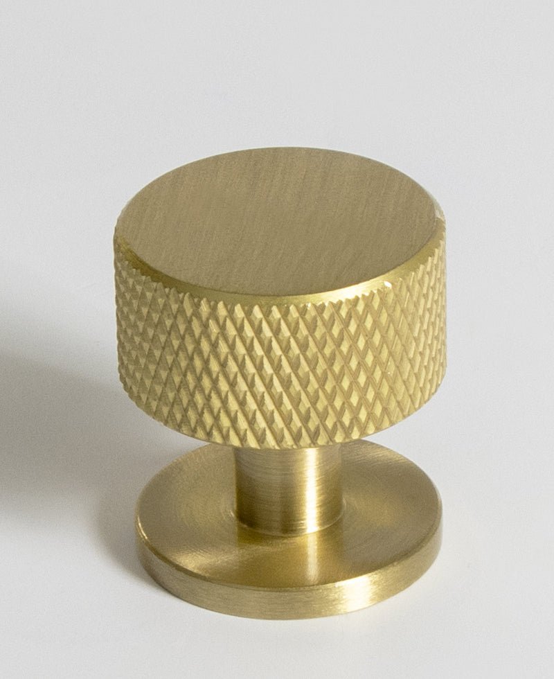 Knurled Solid Brass Cabinet Knob - Luxury Handles
