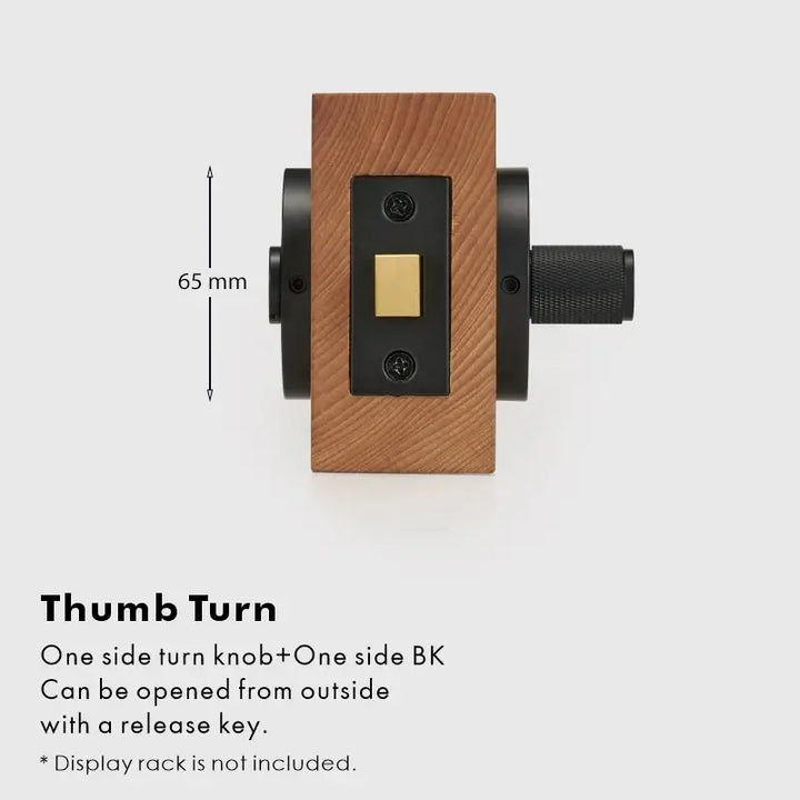 ARLO Knurled Bathroom Thumb Turn Lock, Premium-quality solid brass construction, Ideal for bathrooms, WCs, privacy rooms, and meeting spaces