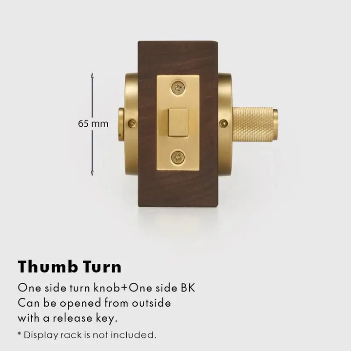 ARLO Knurled Bathroom Thumb Turn Lock, Premium-quality solid brass construction, Ideal for bathrooms, WCs, privacy rooms, and meeting spaces