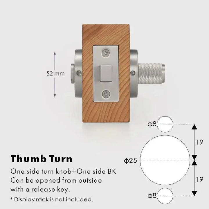 ARLO Knurled Bathroom Thumb Turn Lock, Premium-quality solid brass construction, Ideal for bathrooms, WCs, privacy rooms, and meeting spaces