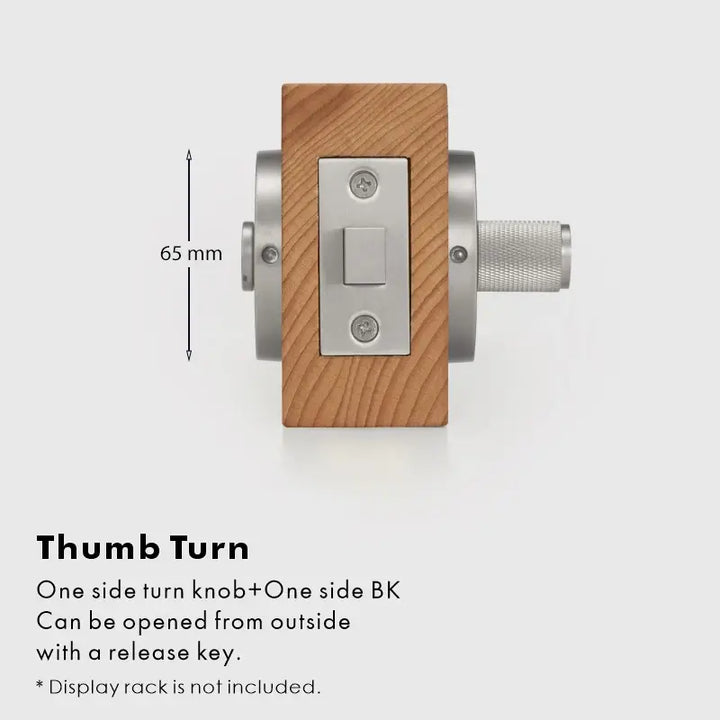 ARLO Knurled Bathroom Thumb Turn Lock, Premium-quality solid brass construction, Ideal for bathrooms, WCs, privacy rooms, and meeting spaces