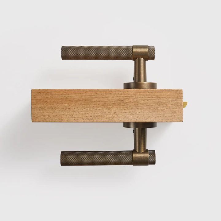 VERGE Knurled Lever Door Handles Set. Premium solid brass door handles re ideal as privacy door handles, passage door handles, bathroom thumb turn handles, and mortise lock door handles.
