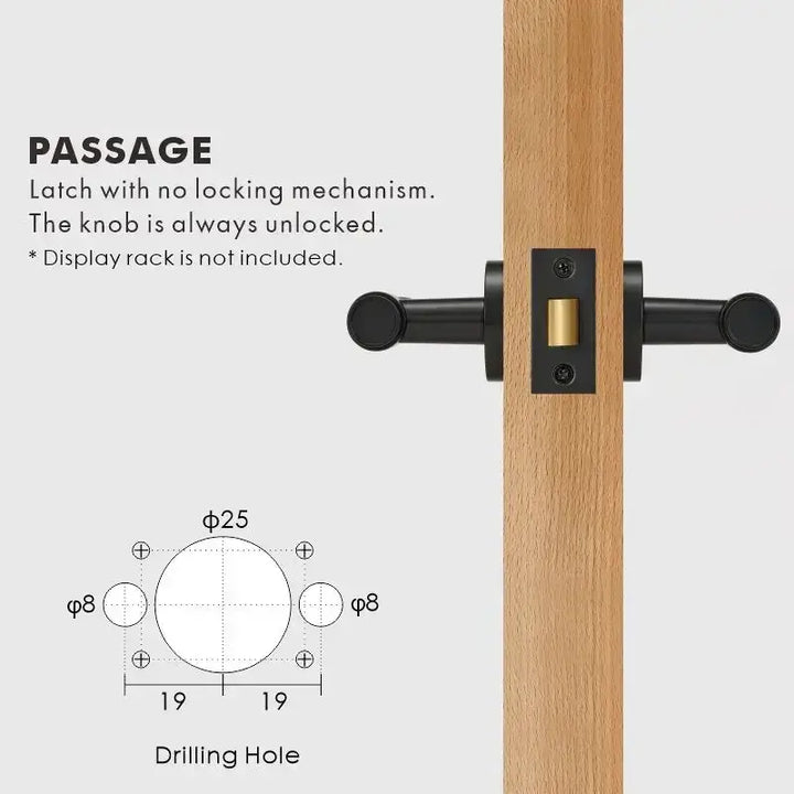 VERGE Knurled Lever Door Handles Set. Premium solid brass door handles re ideal as privacy door handles, passage door handles, bathroom thumb turn handles, and mortise lock door handles.