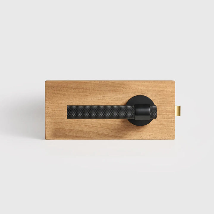 VERGE Knurled Lever Door Handles Set. Premium solid brass door handles re ideal as privacy door handles, passage door handles, bathroom thumb turn handles, and mortise lock door handles.