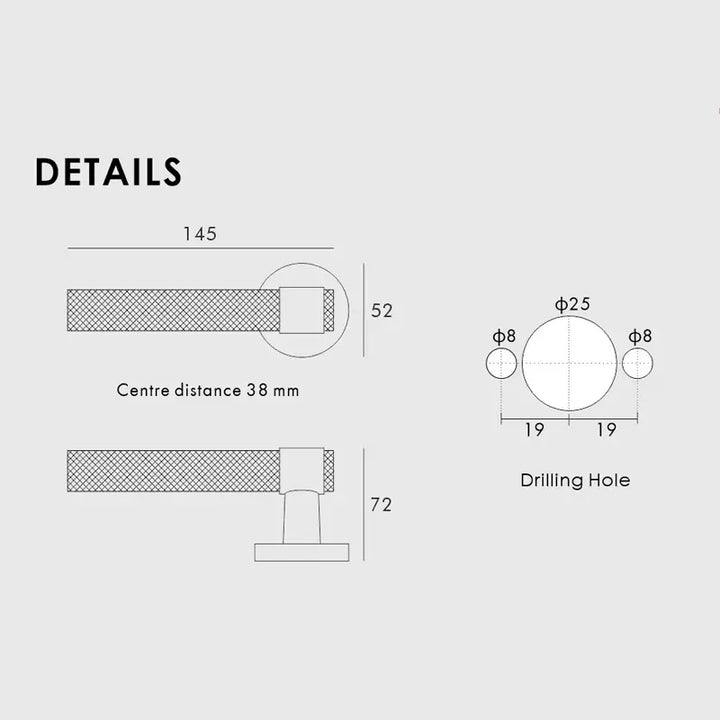 VERGE Knurled Lever Door Handles Set. Premium solid brass door handles re ideal as privacy door handles, passage door handles, bathroom thumb turn handles, and mortise lock door handles.