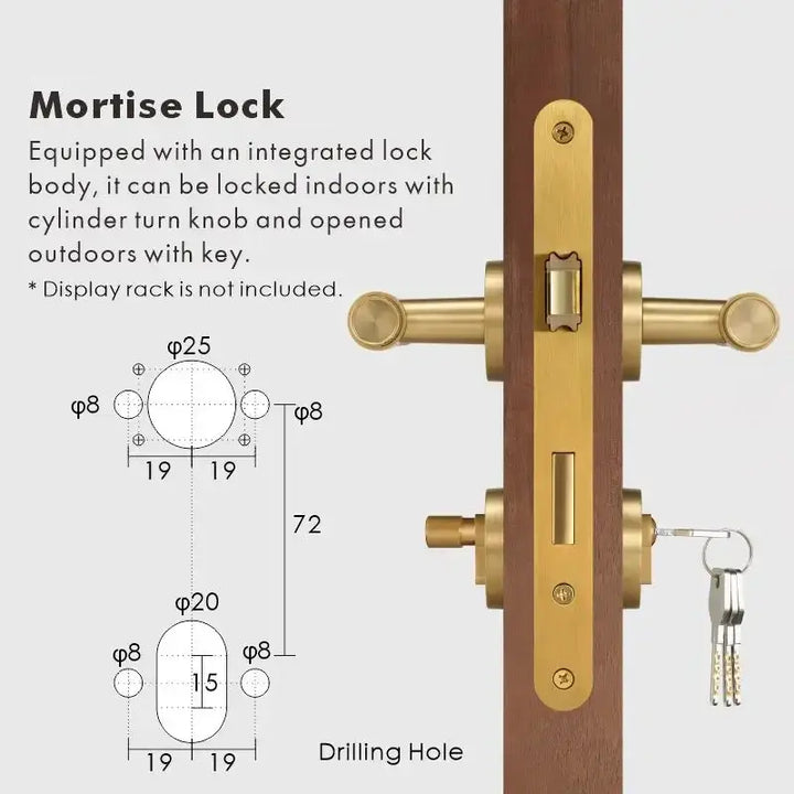 VERGE Knurled Lever Door Handles Set. Premium solid brass door handles re ideal as privacy door handles, passage door handles, bathroom thumb turn handles, and mortise lock door handles.
