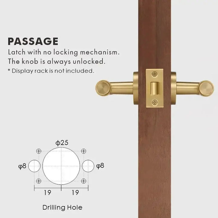 VERGE Knurled Lever Door Handles Set. Premium solid brass door handles re ideal as privacy door handles, passage door handles, bathroom thumb turn handles, and mortise lock door handles.