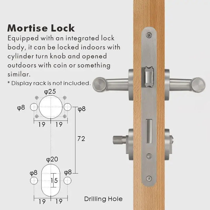 VERGE Knurled Lever Door Handles Set. Premium solid brass door handles re ideal as privacy door handles, passage door handles, bathroom thumb turn handles, and mortise lock door handles.