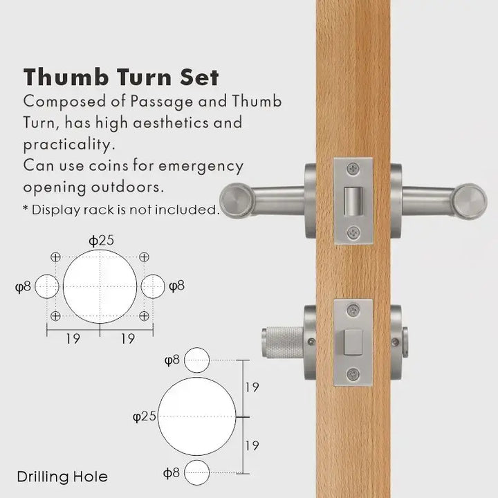 VERGE Knurled Lever Door Handles Set. Premium solid brass door handles re ideal as privacy door handles, passage door handles, bathroom thumb turn handles, and mortise lock door handles.