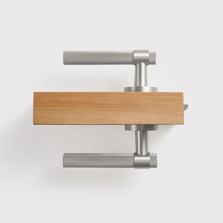 VERGE Knurled Lever Door Handles Set. Premium solid brass door handles re ideal as privacy door handles, passage door handles, bathroom thumb turn handles, and mortise lock door handles.