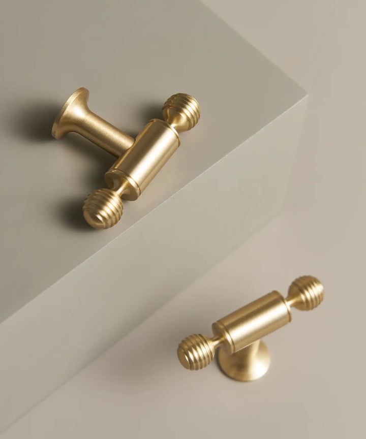 AURIC Solid Brass Kitchen & Cabinet T-Bar Handles. Premium cabinet handle. Suitable for kitchen handle, wardrobe, drawer and Cupboard.