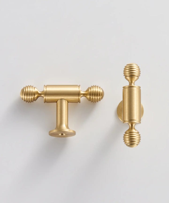 AURIC Solid Brass Kitchen & Cabinet T-Bar Handles. Premium cabinet handle. Suitable for kitchen handle, wardrobe, drawer and Cupboard.
