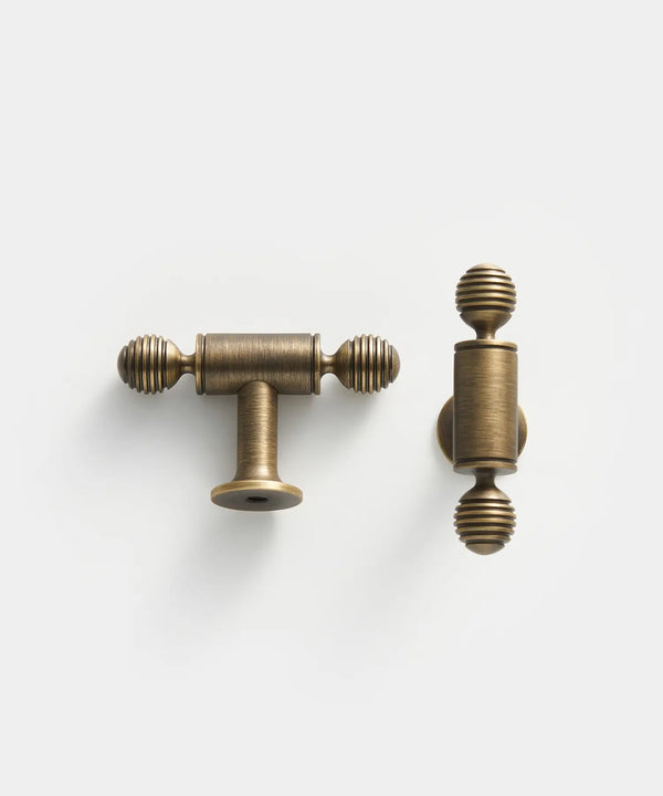 AURIC Solid Brass Kitchen & Cabinet T-Bar Handles. Premium cabinet handle. Suitable for kitchen handle, wardrobe, drawer and Cupboard.