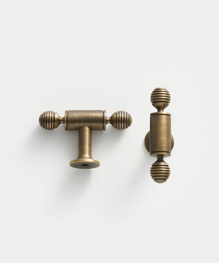 AURIC Solid Brass Kitchen & Cabinet T-Bar Handles. Premium cabinet handle. Suitable for kitchen handle, wardrobe, drawer and Cupboard.