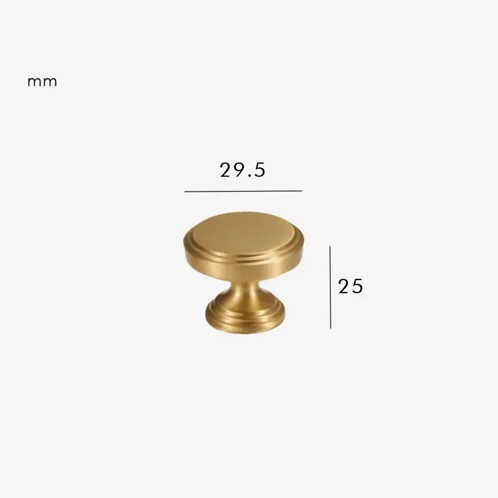 BRISTOL Solid Brass Kitchen & Cabinet Knob, Premium designer kitchen cabinet knob.  - Satin brass 29.5 mm