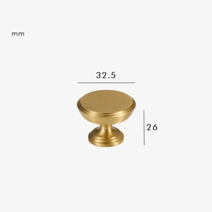BRISTOL Solid Brass Kitchen & Cabinet Knob, Premium designer kitchen cabinet knob.  - Satin brass 32.5 mm