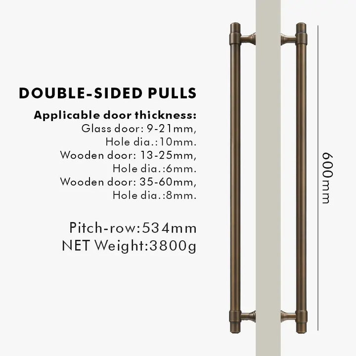 BRISTOL Solid Brass Door Pull Handle. Appliance handle, Glass door handle