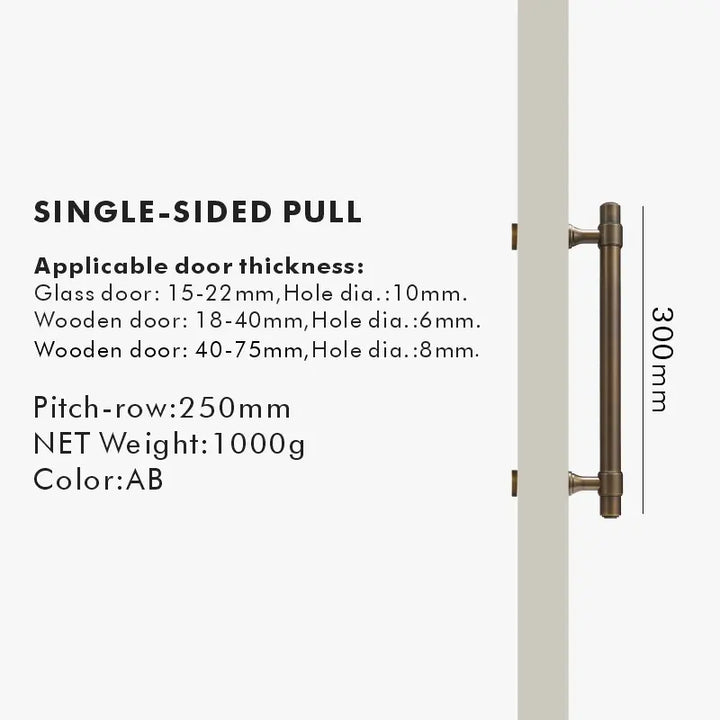 BRISTOL Solid Brass Door Pull Handle. Appliance handle, Glass door handle