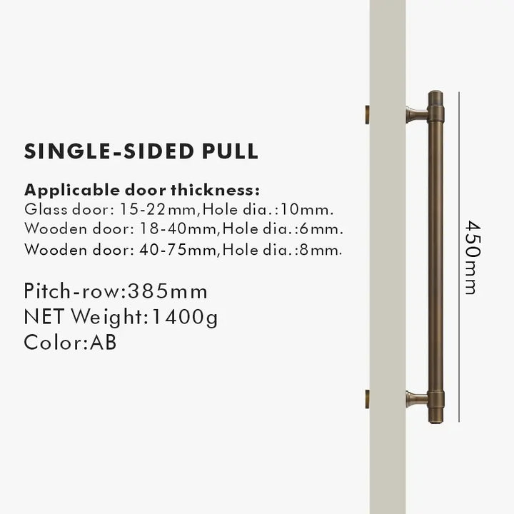 BRISTOL Solid Brass Door Pull Handle. Appliance handle, Glass door handle