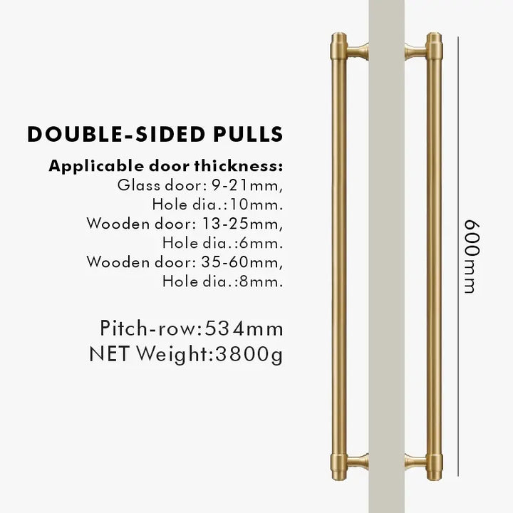 BRISTOL Solid Brass Door Pull Handle. Appliance handle, Glass door handle