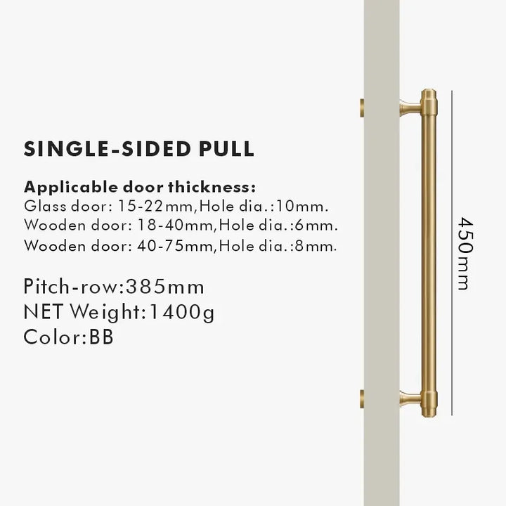 BRISTOL Solid Brass Door Pull Handle. Appliance handle, Glass door handle