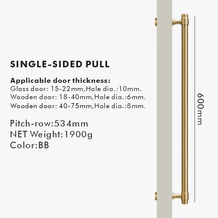 BRISTOL Solid Brass Door Pull Handle. Appliance handle, Glass door handle