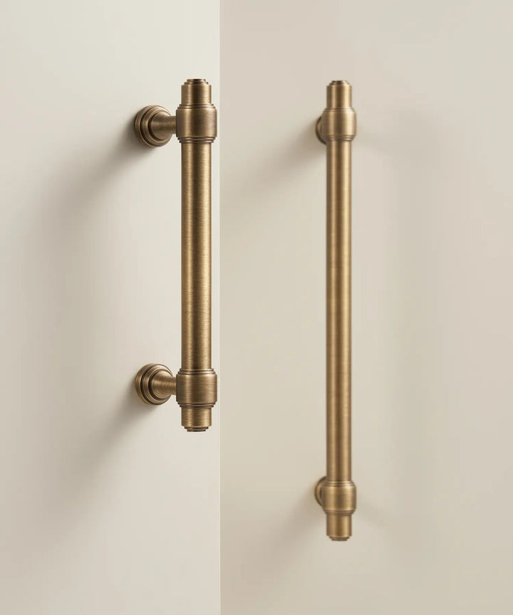 BRISTOL Solid Brass Kitchen & Cabinet Handles, Premium designer kitchen cabinet handle. Satin brass, Antique Brass and Silver Finish