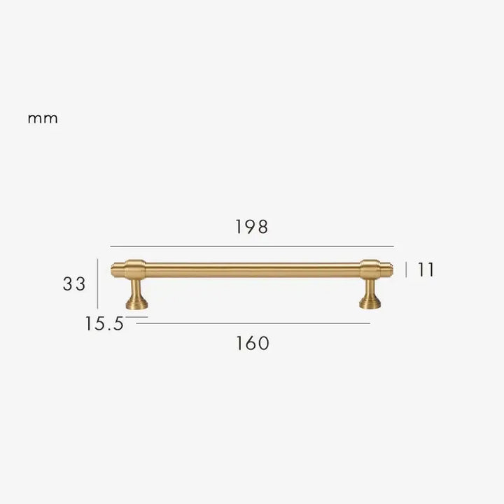 BRISTOL Solid Brass Kitchen & Cabinet Handles, Premium designer kitchen cabinet handle. Satin brass