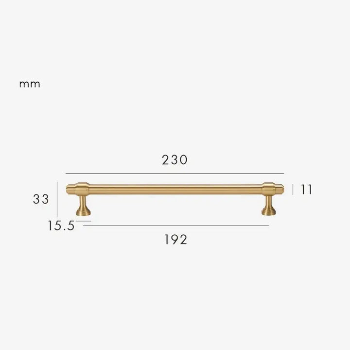BRISTOL Solid Brass Kitchen & Cabinet Handles, Premium designer kitchen cabinet handle. Satin brass