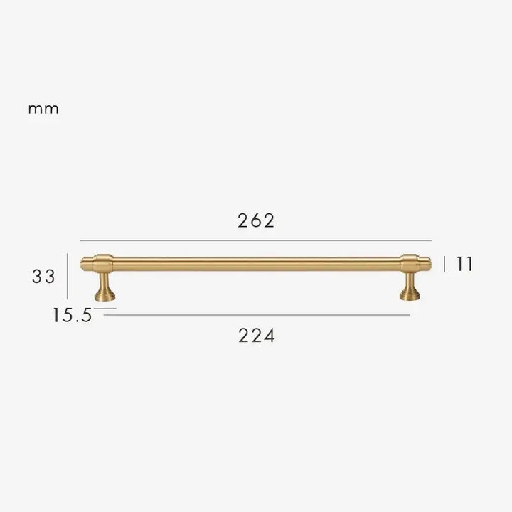 BRISTOL Solid Brass Kitchen & Cabinet Handles, Premium designer kitchen cabinet handle. Satin brass