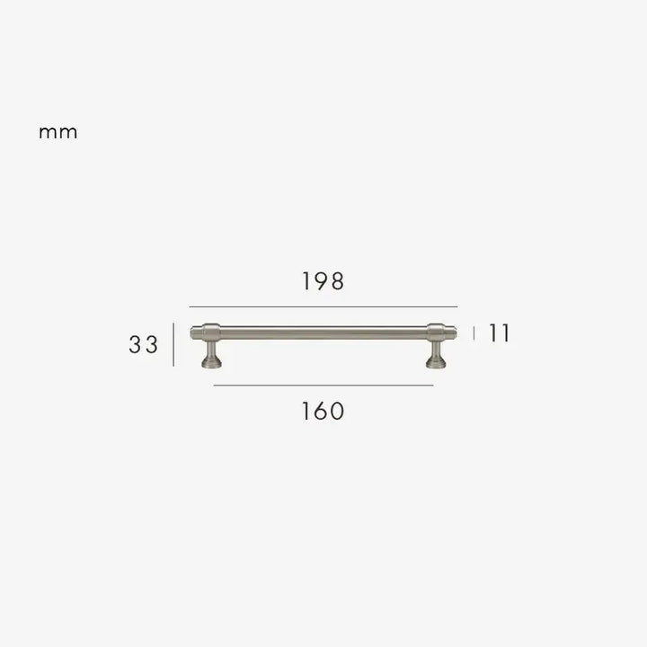 BRISTOL Solid Brass Kitchen & Cabinet Handles, Premium designer kitchen cabinet handle. Silver