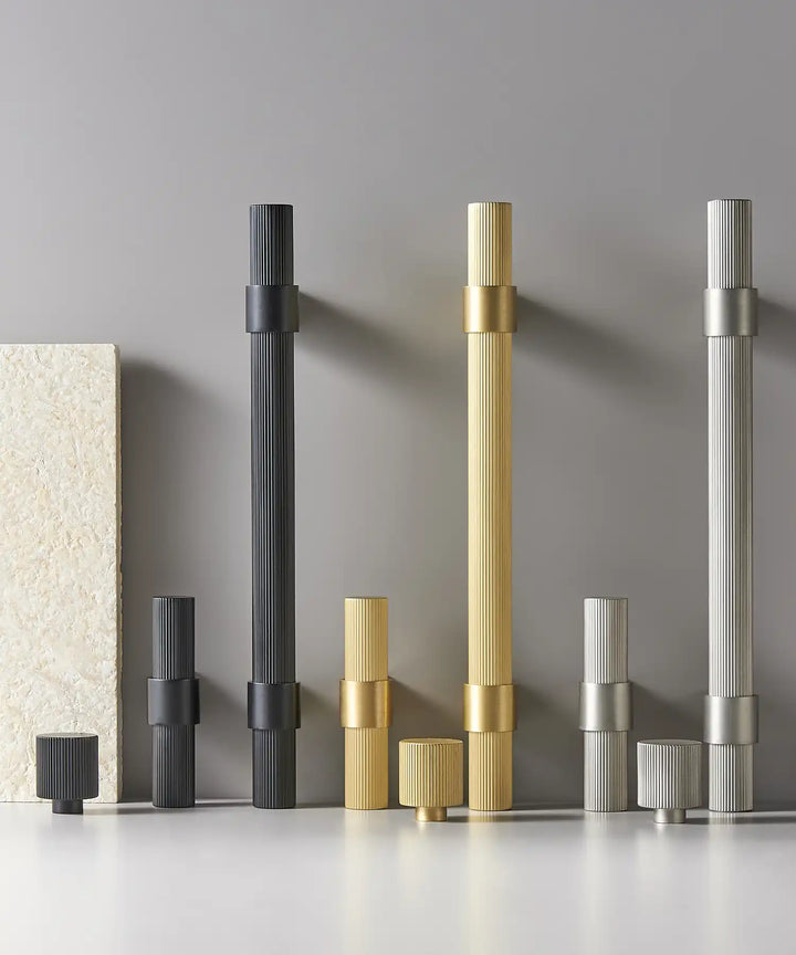 FLORENCE Knurled Solid Brass Kitchen & Cabinet Handle,  door handles, door knobs and handles , kitchen door handles 