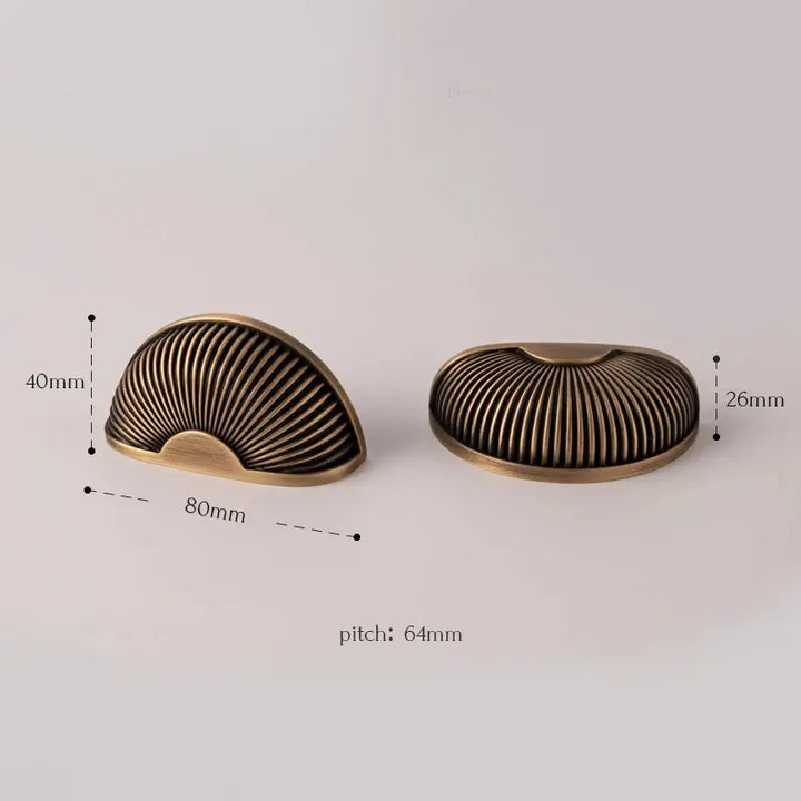 GILDOR premium solid brass retro cabinet cup pulls, premium retro/vintage design, suitable for kitchen cabinets, wardrobes.
