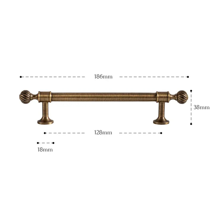 GILDOR Solid Brass Kitchen & Cabinet Handles, premium design retro wardrobe handles