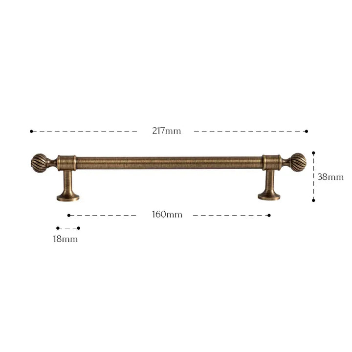 GILDOR Solid Brass Kitchen & Cabinet Handles, premium design retro wardrobe handles