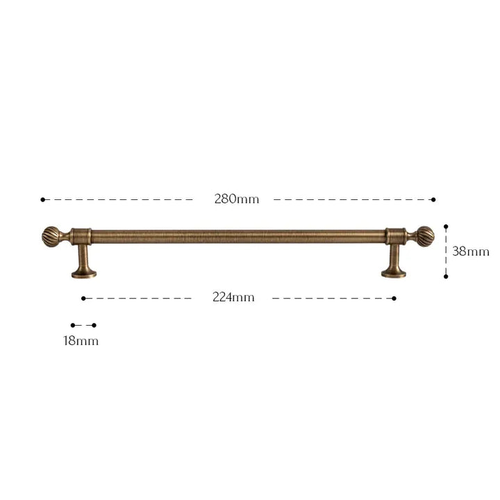 GILDOR Solid Brass Kitchen & Cabinet Handles, premium design retro wardrobe handles
