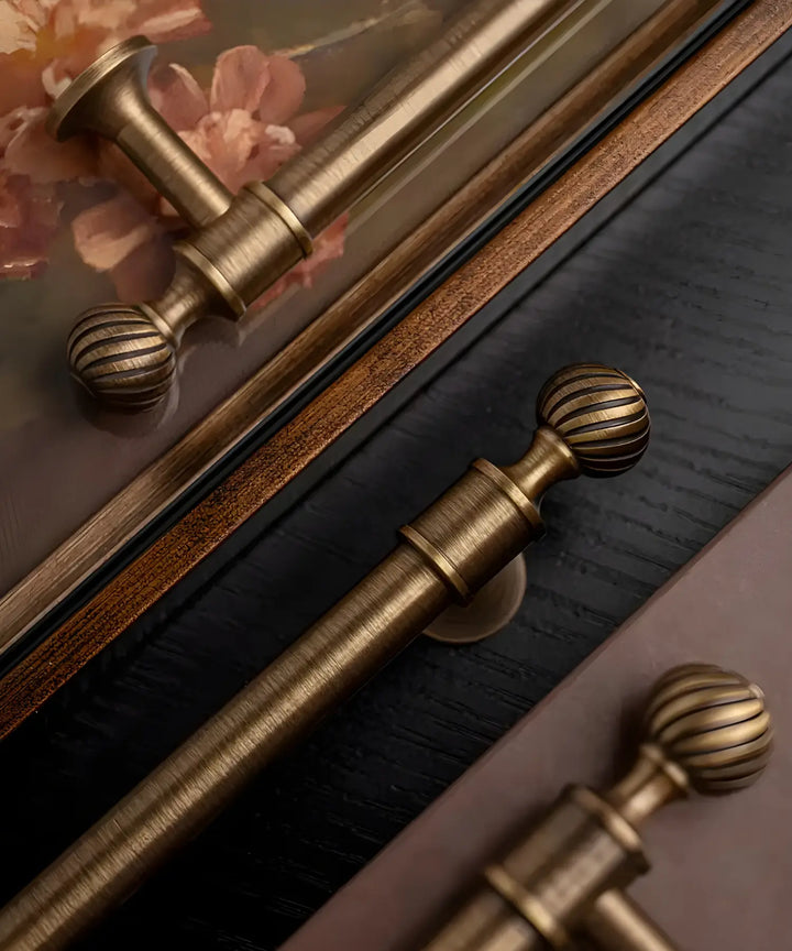 GILDOR Solid Brass Kitchen & Cabinet Handles, premium design retro wardrobe handles