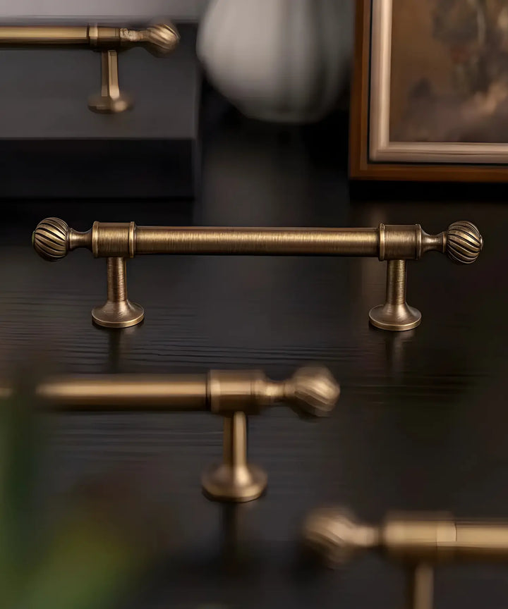 GILDOR Solid Brass Kitchen & Cabinet Handles, premium design retro wardrobe handles