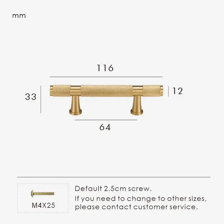 HEXIRA Brass Knurled Kitchen & Cabinet Handles. Premium cabinet handle. Suitable for kitchen handle, wardrobe, drawer and Cupboard.