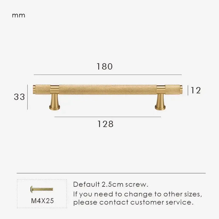 HEXIRA Brass Knurled Kitchen & Cabinet Handles. Premium cabinet handle. Suitable for kitchen handle, wardrobe, drawer and Cupboard.