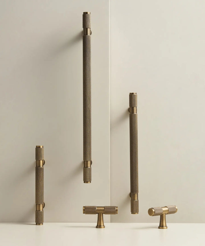 HEXIRA Brass Knurled Kitchen & Cabinet Handles. Premium cabinet handle. Suitable for kitchen handle, wardrobe, drawer and Cupboard.