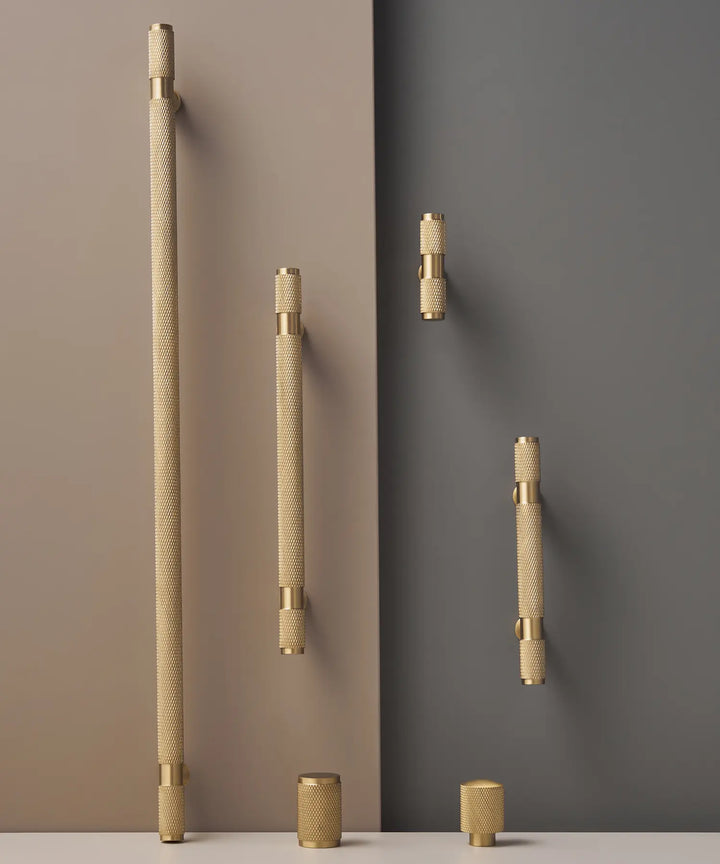 HEXIRA Brass Knurled Kitchen & Cabinet Handles. Premium cabinet handle. Suitable for kitchen handle, wardrobe, drawer and Cupboard.