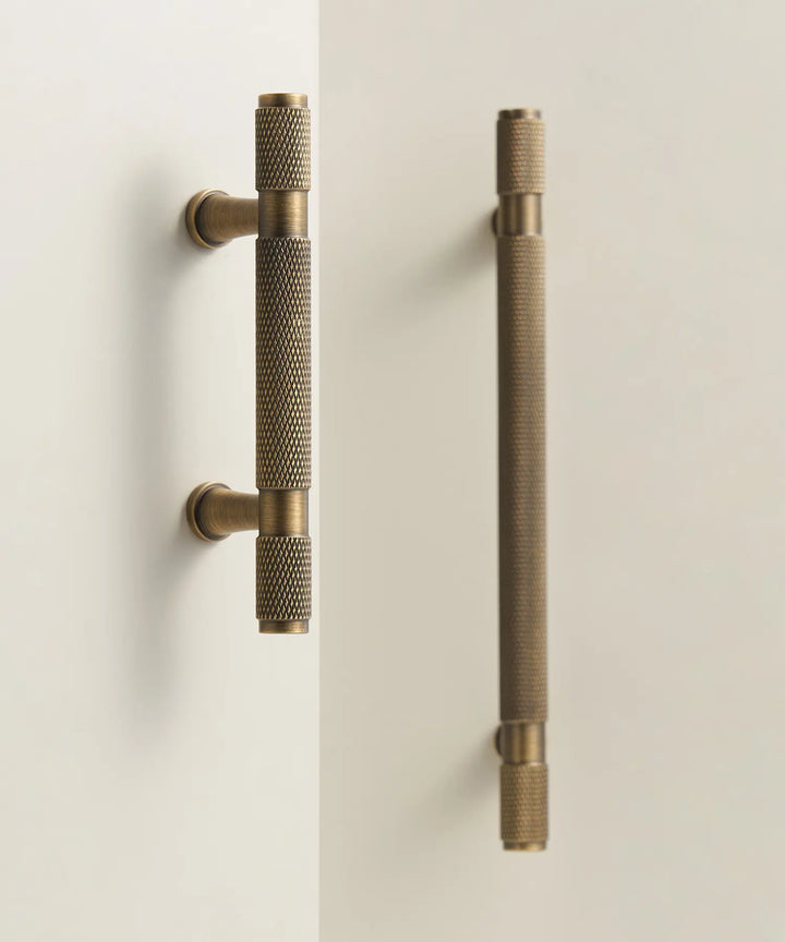 HEXIRA Brass Knurled Kitchen & Cabinet Handles. Premium cabinet handle. Suitable for kitchen handle, wardrobe, drawer and Cupboard.