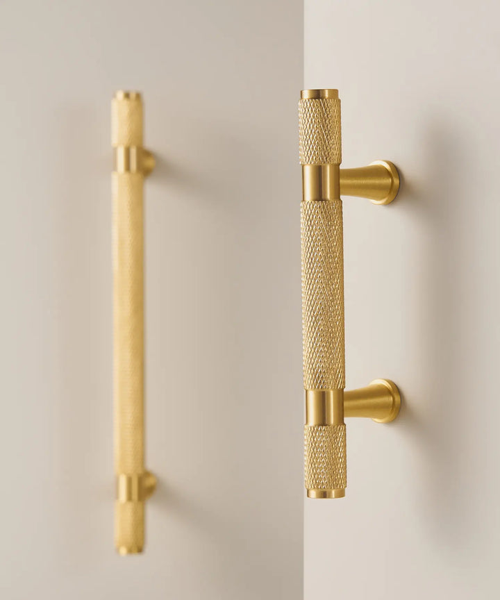HEXIRA Brass Knurled Kitchen & Cabinet Handles. Premium cabinet handle. Suitable for kitchen handle, wardrobe, drawer and Cupboard.
