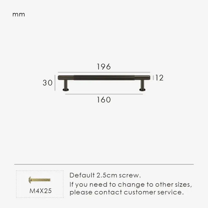 MAGNILA Solid Brass Kitchen, Cabinet, cupboard and wardrobe Handles - Dark Grey, 196 mm