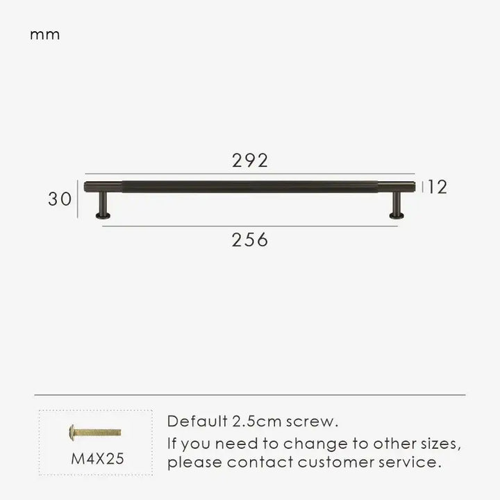MAGNILA Solid Brass Kitchen, Cabinet, cupboard and wardrobe Handles - Dark Grey, 292 mm
