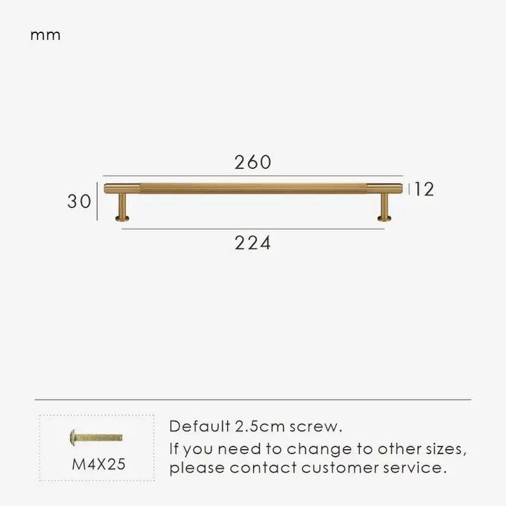 MAGNILA Solid Brass Kitchen, Cabinet, cupboard and wardrobe Handles - Satin Brass, 260 mm