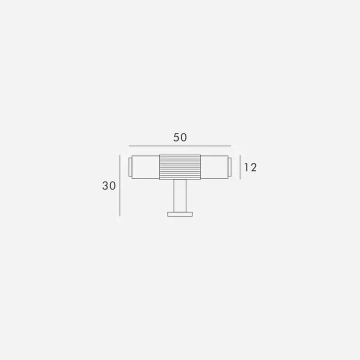MAGNILA Solid Brass Knurled T-Bar Handle for cabinet and drawers